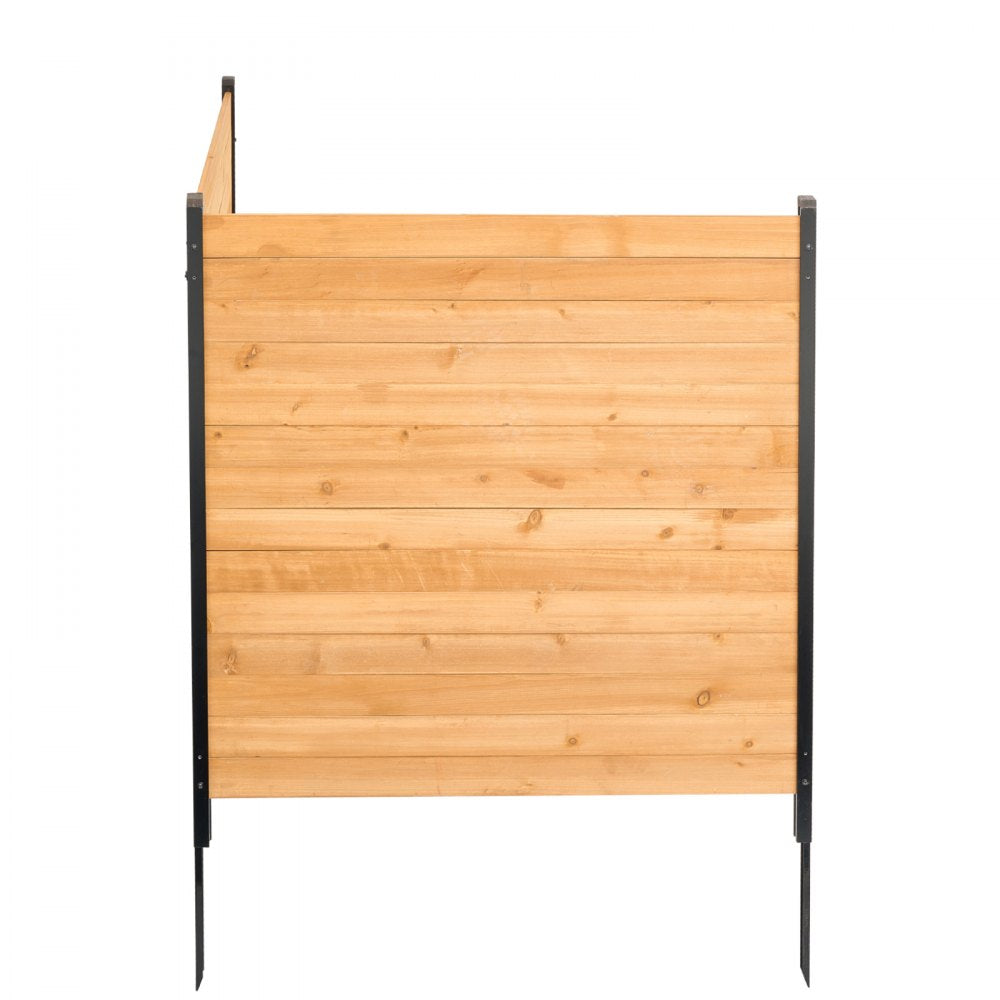 VEVOR Wood Privacy Fence, 38" W x 42" L, 2 Panel Solid Air Conditioner Fence Screen, Pool Equipment Enclosure with Metal Stakes, Easy DIY Installation, Outdoor Trash Can Hider for Garden Decoration