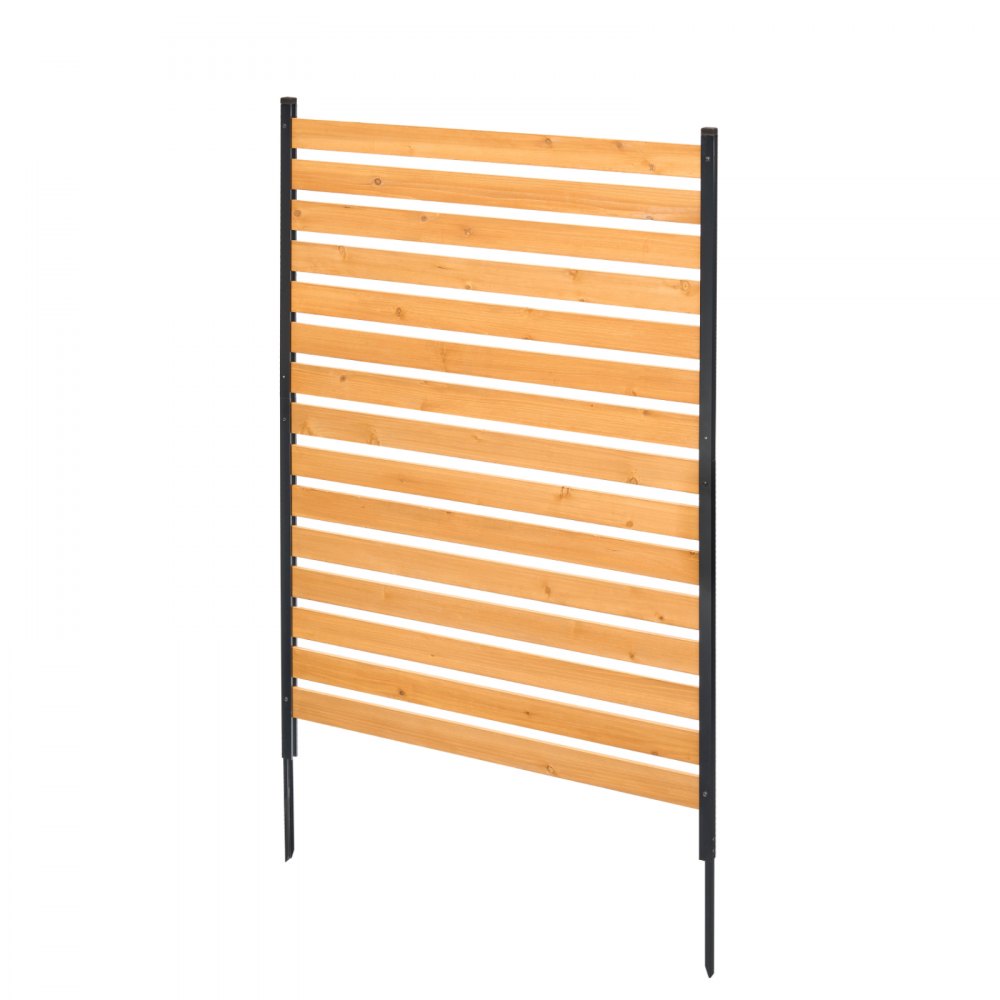 VEVOR Wood Privacy Fence, 39" W x 61" L, 1-Panel Air Conditioner Fence Screen, Pool Equipment Enclosure with Metal Stakes, Easy DIY Installation, Outdoor Trash Can Hider for Garden Decoration