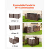VEVOR Wooden Privacy Fence, 48 x 37 inch Air Conditioner Fence, 3 Panel Solid Outdoor Wood Privacy Screen with Metal Stakes, Steel Frame, Trash Can Hider Fences Suitable for Garden, Pool