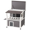 VEVOR Insulated Cat House, 2-Story Wooden Cat Shelter, Foam Insulation, Feral Kitty Shelter with Balcony, Waterproof Cats Condos for Indoor & Outdoor 1-3 Cats in Winter 33 x 29.5 x 32 in