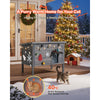 VEVOR Heated Cat House, Insulated Wooden Cat House for Outdoor Cats, Waterproof Feral Kitty Shelter with Heating Pad, PVC Flap Door & Openable Asphalt Roof for 1-3 Cats in Winter, 34 x 21 x 27 in
