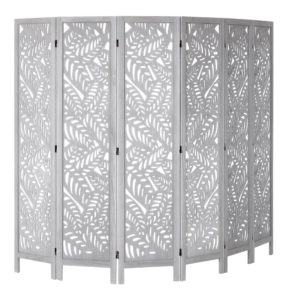 VEVOR Wood Room Divider, 6 Panel Wood Folding Privacy Screen, 66.9 Inches Tall Indoor Carved Partition Divider, Portable Decoration Screen, for Room Separation, Home, Office, Restaurant & Bedroom