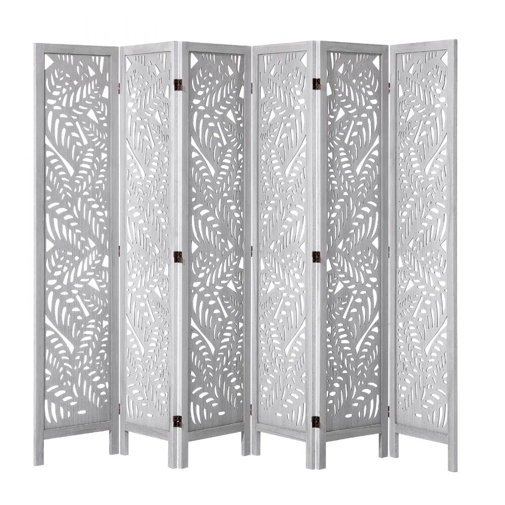 VEVOR Wood Room Divider, 6 Panel Wood Folding Privacy Screen, 66.9 Inches Tall Indoor Carved Partition Divider, Portable Decoration Screen, for Room Separation, Home, Office, Restaurant & Bedroom