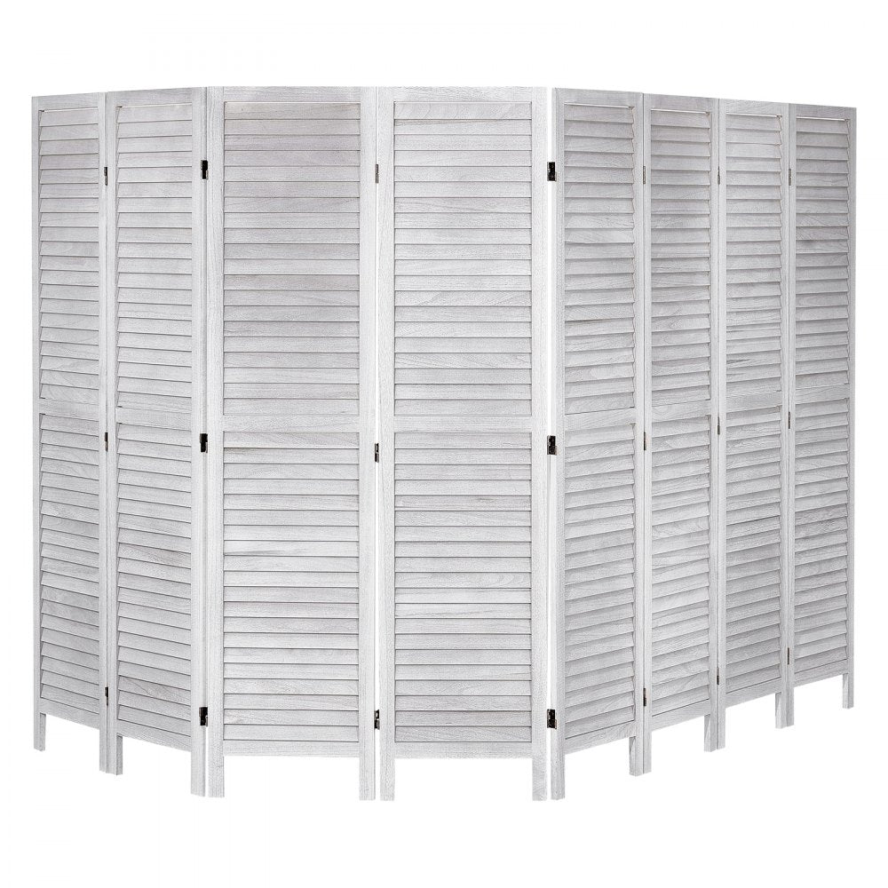 VEVOR Wood Room Divider, 8 Panel Wood Folding Privacy Screen, 66.9 Inches Tall Indoor Louvered Wooden Partition, Portable Decoration Screen, for Room Separation, Home, Office, Restaurant & Bedroom