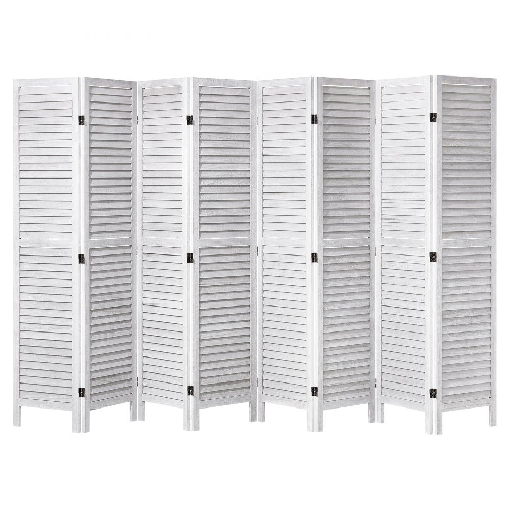 VEVOR Wood Room Divider, 8 Panel Wood Folding Privacy Screen, 66.9 Inches Tall Indoor Louvered Wooden Partition, Portable Decoration Screen, for Room Separation, Home, Office, Restaurant & Bedroom