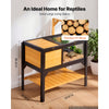 VEVOR Tortoise Habitat 2-Room Wooden Tortoise House with Storage Shelf, for Small Animals Indoor Outdoor, Lamp Stand, Large Turtle Enclosure Reptile Cage with Openable Roof, Acrylic Viewing Window