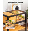 VEVOR Tortoise Habitat 2-Room Wooden Tortoise House with Storage Shelf, for Small Animals Indoor Outdoor, Lamp Stand, Large Turtle Enclosure Reptile Cage with Openable Roof, Acrylic Viewing Window