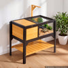 VEVOR Tortoise Habitat 2-Room Wooden Tortoise House with Storage Shelf, for Small Animals Indoor Outdoor, Lamp Stand, Large Turtle Enclosure Reptile Cage with Openable Roof, Acrylic Viewing Window
