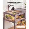 VEVOR Tortoise Habitat 2-Room Wooden Tortoise House with Swivel Casters, for Small Animals Indoor Outdoor, Pull-Out Tray, Lamp Stand, Turtle Enclosure Reptile Cage with Openable Roof, Viewing Window