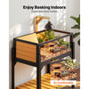 VEVOR Tortoise Habitat 2-Room Wooden Tortoise House Built-in Lamp Stand, for Small Animals Indoor Outdoor, Storage Shelf, Large Turtle Enclosure Reptile Cage with Openable Roof & Viewing Window