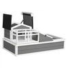 VEVOR Tortoise Habitat 4-Room Wooden Tortoise House with Balcony 2 Stories, for Small Animals Indoor Outdoor, Built-in Ramp, Indoor Large Turtle Enclosure Reptile Cage with Openable Roof, Viewing Area