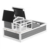 VEVOR Tortoise Habitat 4-Room Wooden Tortoise House with Balcony 2 Stories, for Small Animals Indoor Outdoor, Built-in Ramp, Indoor Large Turtle Enclosure Reptile Cage with Openable Roof, Viewing Area