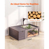 VEVOR Tortoise Habitat 2-Room Wooden Tortoise House with Pull-Out Tray, for Small Animals Indoor Outdoor, Lamp Stand, Large Turtle Enclosure Reptile Cage with Openable Roof, Acrylic Viewing Window