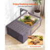 VEVOR Tortoise Habitat 2-Room Wooden Tortoise House with Pull-Out Tray, for Small Animals Indoor Outdoor, Lamp Stand, Large Turtle Enclosure Reptile Cage with Openable Roof, Acrylic Viewing Window