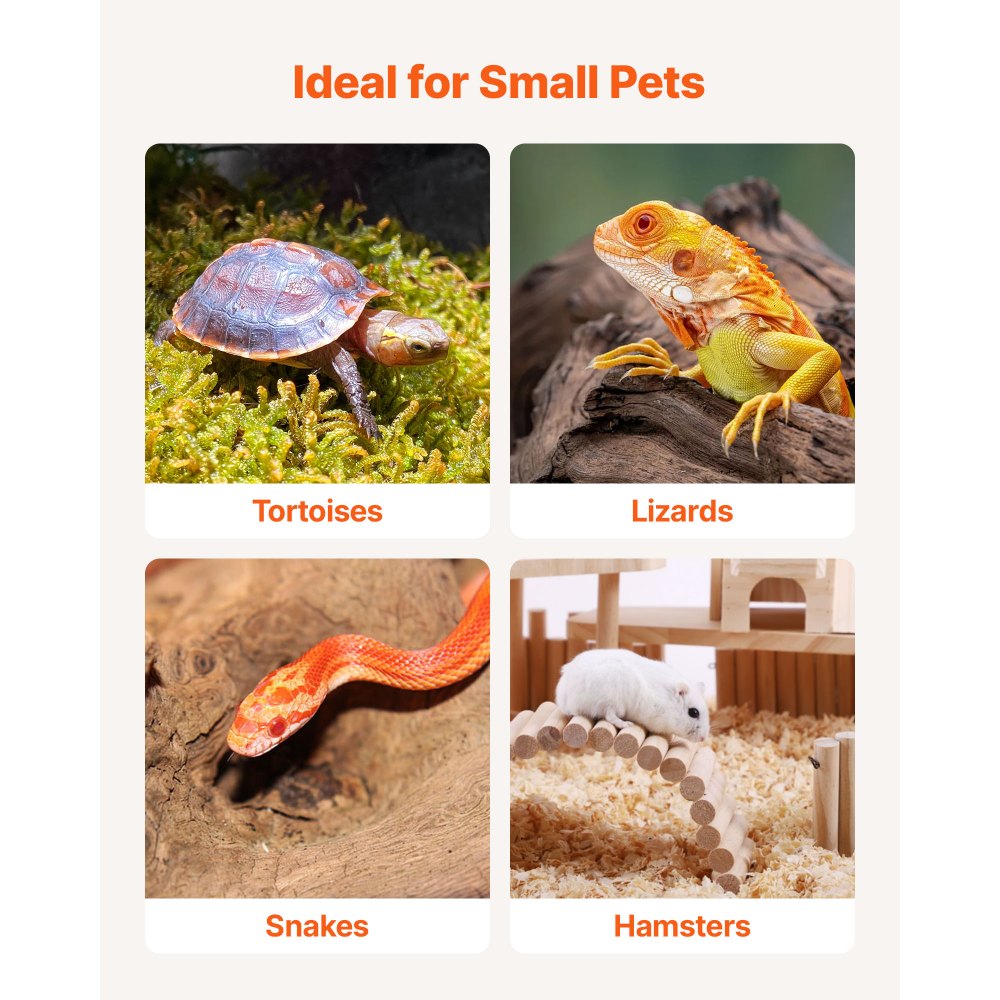 VEVOR Tortoise Habitat 2-Room Wooden Tortoise House with Pull-Out Tray, for Small Animals Indoor Outdoor, Lamp Stand, Large Turtle Enclosure Reptile Cage with Openable Roof, Acrylic Viewing Window