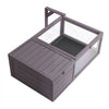 VEVOR Tortoise Habitat 2-Room Wooden Tortoise House with Pull-Out Tray, for Small Animals Indoor Outdoor, Lamp Stand, Large Turtle Enclosure Reptile Cage with Openable Roof, Acrylic Viewing Window