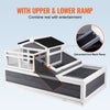 VEVOR 3-Room Tortoise House,Tortoise Habitat with Balcony & 2 Stories, Wooden Tortoise Enclosure Indoor & Outdoor with Ramp, Tray, Openable Roof, Large Reptile Cage, 44" x 25.6"x 24"