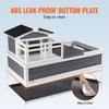 VEVOR 3-Room Tortoise House,Tortoise Habitat with Balcony & 2 Stories, Wooden Tortoise Enclosure Indoor & Outdoor with Ramp, Tray, Openable Roof, Large Reptile Cage, 44" x 25.6"x 24"