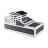 VEVOR 3-Room Tortoise House,Tortoise Habitat with Balcony & 2 Stories, Wooden Tortoise Enclosure Indoor & Outdoor with Ramp, Tray, Openable Roof, Large Reptile Cage, 44" x 25.6"x 24"