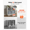 VEVOR Literature Organizers, 12 Compartments Office Mailbox with Adjustable Shelves, Wood Literature Sorter 20.4x12x16.1 inches for Office, Home, Classroom, Mailrooms Organization, EPA Certified White