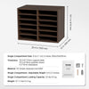 VEVOR Literature Organizers, 12 Compartments Office Mailbox with Adjustable Shelves, Wood Literature Sorter 20.4x12x16.1 inches for Office, Home, Classroom, Mailrooms Organization, EPA Certified Brown