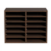 VEVOR Literature Organizers, 12 Compartments Office Mailbox with Adjustable Shelves, Wood Literature Sorter 20.4x12x16.1 inches for Office, Home, Classroom, Mailrooms Organization, EPA Certified Brown
