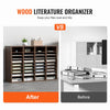 VEVOR Literature Organizers, 36 Compartments Office Mailbox with Adjustable Shelves, Wood Literature Sorter 39.3x12x26.8 inches for Office, Home, Classroom, Mailrooms Organization, EPA Certified Brown