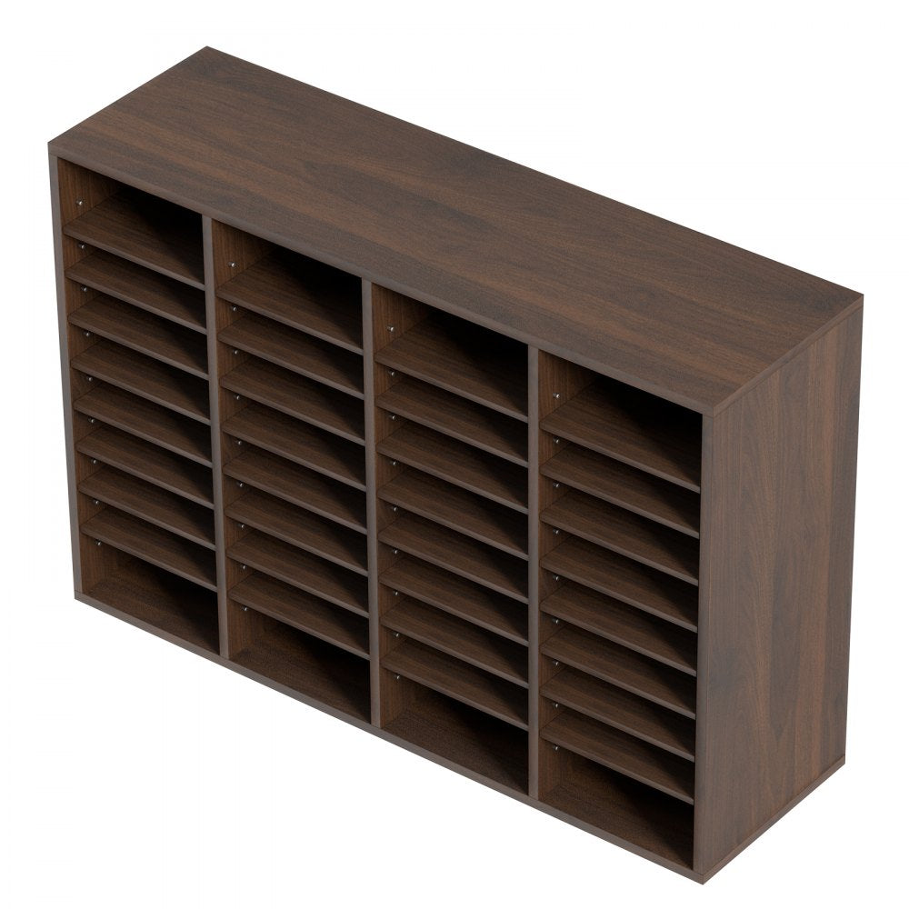 VEVOR Literature Organizers, 36 Compartments Office Mailbox with Adjustable Shelves, Wood Literature Sorter 39.3x12x26.8 inches for Office, Home, Classroom, Mailrooms Organization, EPA Certified Brown