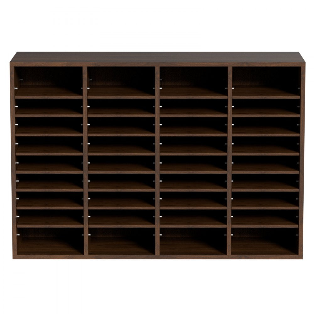 VEVOR Literature Organizers, 36 Compartments Office Mailbox with Adjustable Shelves, Wood Literature Sorter 39.3x12x26.8 inches for Office, Home, Classroom, Mailrooms Organization, EPA Certified Brown