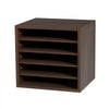 VEVOR Literature Organizers, 5 Compartments Office Mailbox with Adjustable Shelves, Wood literature sorter 13.9x12x13 inches for Office, Home, Classroom, Mailrooms Organization, EPA Certified, Brown