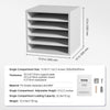 VEVOR Literature Organizers, 5 Compartments Office Mailbox with Adjustable Shelves, Wood Literature Sorter 13.9x12x13 inches for Office, Home, Classroom, Mailrooms Organization, EPA Certified, White