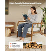 VEVOR Accent Chair, High Back Mid Century Modern Armchair with Solid Wood Frame and Non-Slip Legs, Upholstered Leisure Chair with Linen Fabric and 5.3 in Thickened Cushion, for Living Room, Bedroom