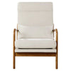 VEVOR Accent Chair, High Back Mid Century Modern Armchair with Solid Wood Frame and Non-Slip Legs, Upholstered Leisure Chair with Linen Fabric and 5.3 in Thickened Cushion, for Living Room, Bedroom