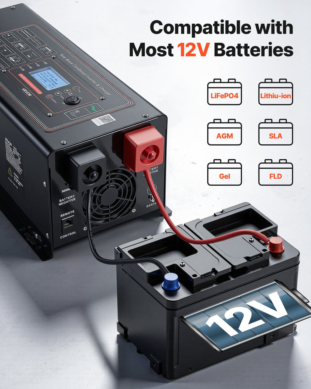 VEVOR Pure Sine Wave Inverter Charger 2000W - image 4