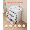 VEVOR Changing Table Dresser, Baby Diaper Change Station with 3 Drawers, Multi-Functional Modern Changing Table Dresser with Storage Organizer Nursery for Children's Room, White