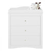 VEVOR Changing Table Dresser, Baby Diaper Change Station with 3 Drawers, Multi-Functional Modern Changing Table Dresser with Storage Organizer Nursery for Children's Room, White