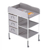 VEVOR Baby Changing Table, Portable Diaper Change Station with 3 Fabric Drawers and Lockable Wheels, Adjustable Height Multi-Functional Changing Station Table with Storage Organizer Nursery, Gray