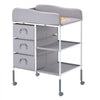 VEVOR Baby Changing Table, Portable Diaper Change Station with 3 Fabric Drawers and Lockable Wheels, Adjustable Height Multi-Functional Changing Station Table with Storage Organizer Nursery, Gray
