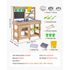 VEVOR Mud Kitchen, Outdoor Mud Kitchen for Kids, Wood Outdoor Play Kitchens with Stoves, Hooks, Sinks, Planting Shovels, Spatulas, Handle, Cookware Pots and Accessories, Play with Water and Sand