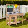 VEVOR Mud Kitchen, Outdoor Mud Kitchen for Kids, Wood Outdoor Play Kitchens with Stoves, Hooks, Sinks, Planting Shovels, Spatulas, Handle, Cookware Pots and Accessories, Play with Water and Sand