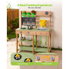 VEVOR Mud Kitchen, Outdoor Mud Kitchen for Kids, Wood Outdoor Play Kitchens with Stoves, Tank, Sink, Planting Shovels, Spatulas, Box, Cookware Pots and Accessories, Wooden Play Kitchens for Home, Lawn