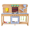 VEVOR Mud Kitchen, Outdoor Mud Kitchen for Kids, Wood Outdoor Play Kitchens with Stoves, Hooks, Double Sinks, Planting Shovels, Spatulas, Cookware Pots and Accessories, Play with Water and Sand
