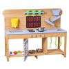 VEVOR Mud Kitchen, Outdoor Mud Kitchen for Kids, Wood Outdoor Play Kitchens with Stoves, Hooks, Double Sinks, Planting Shovels, Spatulas, Cookware Pots and Accessories, Play with Water and Sand