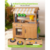 VEVOR Mud Kitchen, Outdoor Mud Kitchen for Kids, Wood Outdoor Play Kitchens with Spoons, Sink, Tank, Sunshade Canopy, Shovels, Cookware Pots and Accessories, Wooden Play Kitchens for Home, Lawn