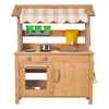 VEVOR Mud Kitchen, Outdoor Mud Kitchen for Kids, Wood Outdoor Play Kitchens with Spoons, Sink, Tank, Sunshade Canopy, Shovels, Cookware Pots and Accessories, Wooden Play Kitchens for Home, Lawn