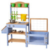 VEVOR Mud Kitchen, Outdoor Mud Kitchen for Kids, Wood Outdoor Play Kitchens with Planting Box, Critter Catcher Container, Tank, Sink, Cookware Pots and Accessories, Wooden Play Kitchens for Lawn, Yard