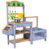 VEVOR Mud Kitchen, Outdoor Mud Kitchen for Kids, Wood Outdoor Play Kitchens with Planting Box, Critter Catcher Container, Tank, Sink, Cookware Pots and Accessories, Wooden Play Kitchens for Lawn, Yard