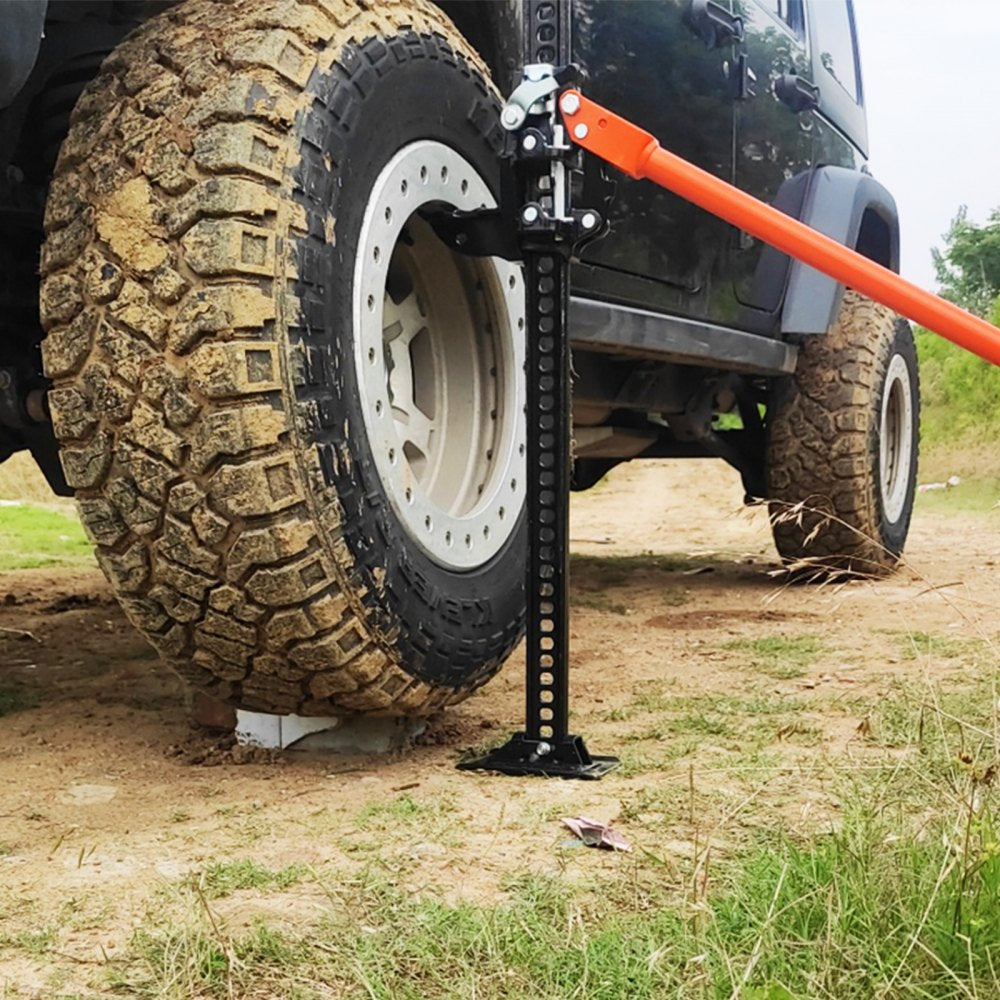 VEVOR High Lift Farm Jack, 60" Utility Farm Jack, 7000 lbs Capacity Ratcheting Off Road Utility Jack, Heavy-Duty Farm Jack for Tractor, Truck, SUV, Bumper Lift, Orange