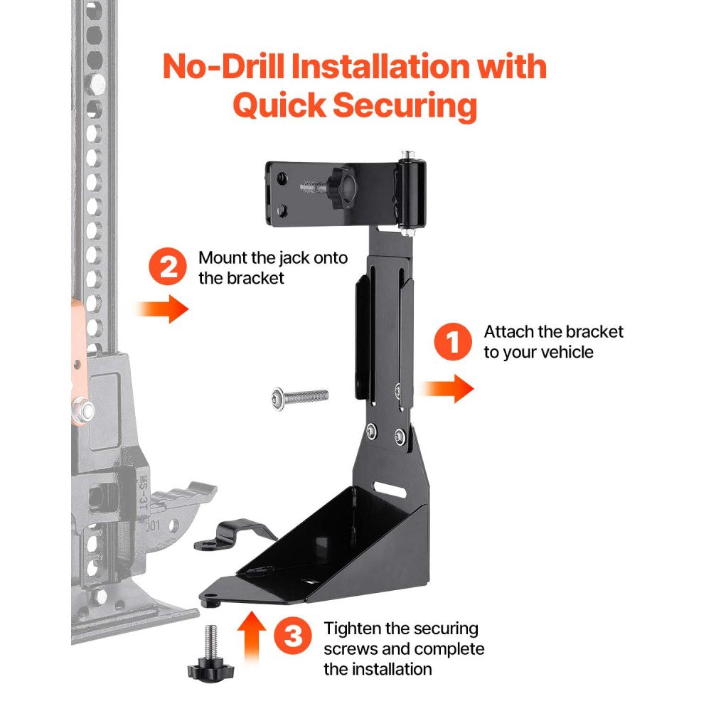 VEVOR High Lift Jack Mount Bracket, Farm Jack Holder Mounting Bracket Kit, Mount Carrier for Off Road Heavy-Duty Jacks, Compatible With YJ (1986-1996), TJ (1997-2006), JK (2006-2018), JL (2018-2024)