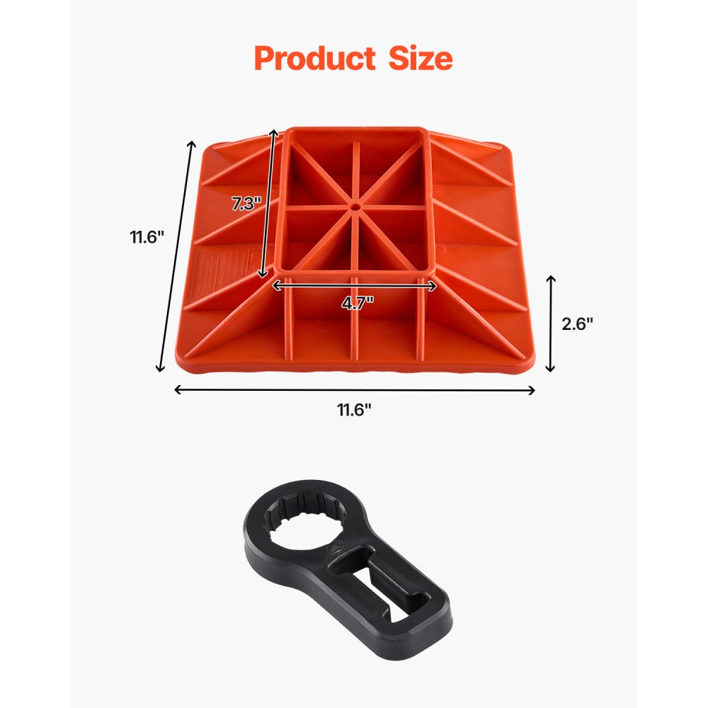 VEVOR High Lift Jack Base and Handle Keeper, 11.6" x 11.6" Off Road Jack Stand Base with 7000 Pound Capacity, Heavy-Duty Farm Jacks Support Stand for Most Jacks with 7.3" x 4.7" Base, Red